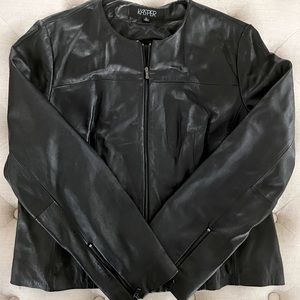 Kasper black faux leather jacket.
